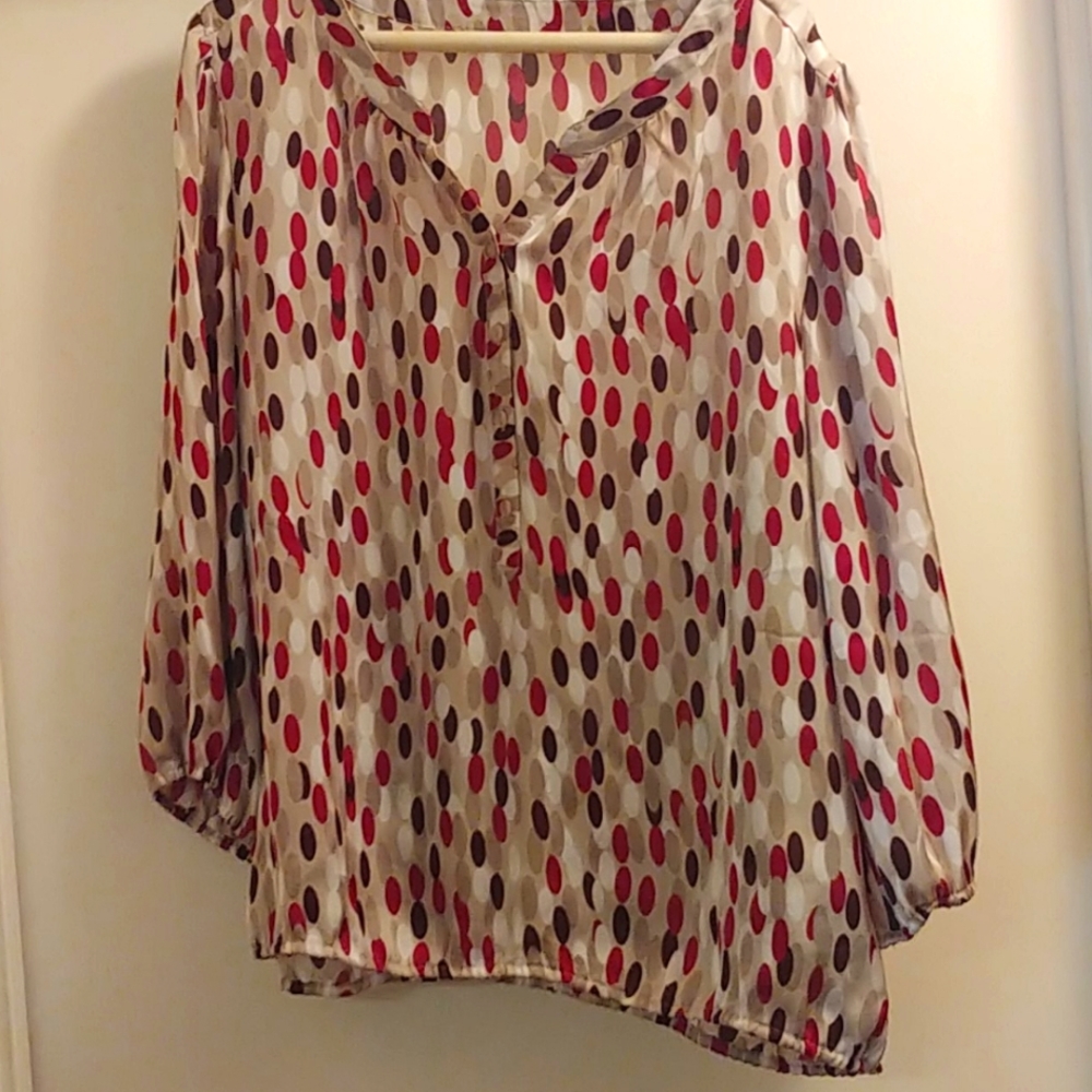 Beautiful earth tone satin blouse